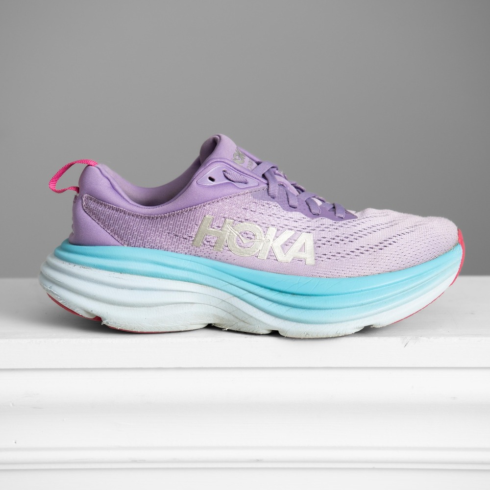 Hoka Bondi Sz 6.5 Running Shoes Purple Chunky Sole Orthopedic Athleisure Comfort
